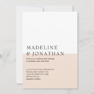 Invitation Mariage Champagne classique simple en couleur