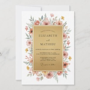 Invitation Mariage Champagne Mauve Eucalyptus