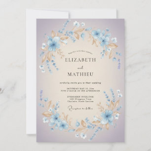 Invitation Mariage Champagne Pétale de Lilas