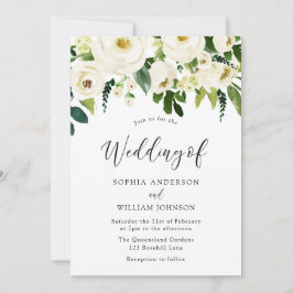 Invitation Mariage Champagne White Fleurs de fleurs