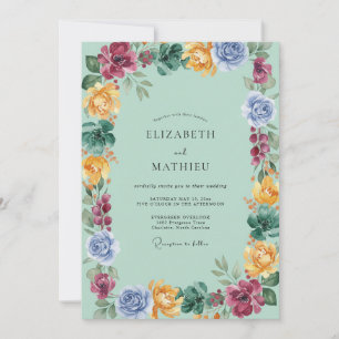 Invitation Mariage Champêtre Aquatique Bourgogne