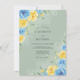 Invitation Mariage Champêtre au Bleuet et au Beurre