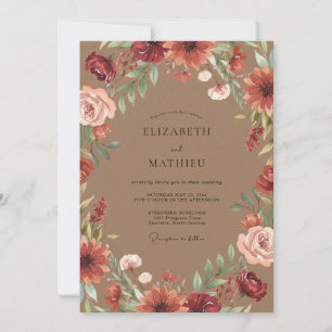 Invitation Mariage Champêtre Automnal au Café