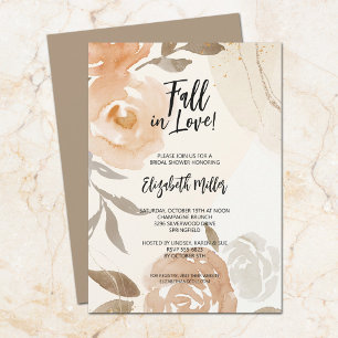 Invitation Mariage champêtre automnal Floral Tomber en amour