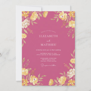 Invitation Mariage Champêtre Berry Gold