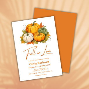 Invitation Mariage Champêtre Citrouille Orange Automne Tombez