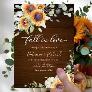 Invitation Mariage Champêtre de Citrouille et Tournesol d'Aut