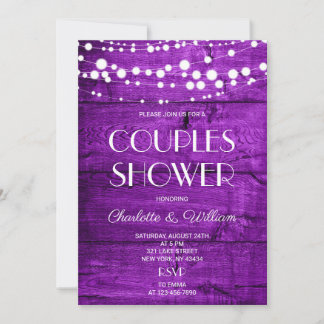 Invitation Mariage champêtre de couple violet