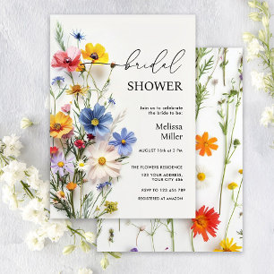 Invitation Mariage Champêtre de Fleurs Sauvages