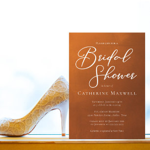 Invitation Mariage champêtre : dégradé d'orange brûlé pour un