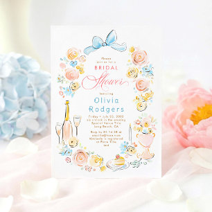 Invitation Mariage Champêtre Élégant avec Nœud Papillon Chic