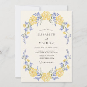 Invitation Mariage Champêtre Élégant Jaune