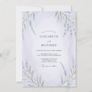 Invitation Mariage Champêtre Fleur de Violette Pâle