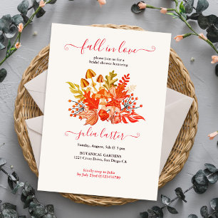 Invitation Mariage Champêtre Fleur Sauvage Champignon Automna
