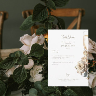Invitation Mariage Champêtre Fleurs Séchées Roses Blanches et