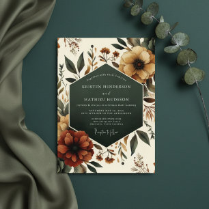 Invitation Mariage Champêtre Floral Sienne