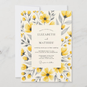 Invitation Mariage Champêtre Jaune Jubilatoire