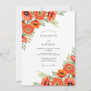 Invitation Mariage Champêtre Joyeux Orange