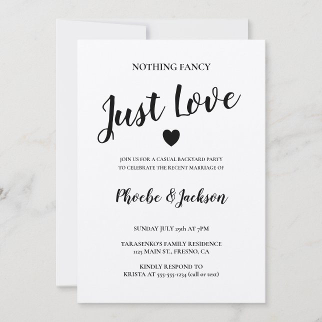 Invitation Mariage Champêtre Kraft Élopement Fête Décontracté (Devant)