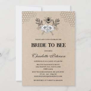 Invitation Mariage champêtre Kraft sur le thème de l'abeille