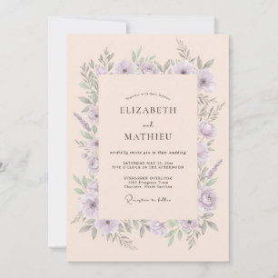 Invitation Mariage Champêtre Lavande Charmant