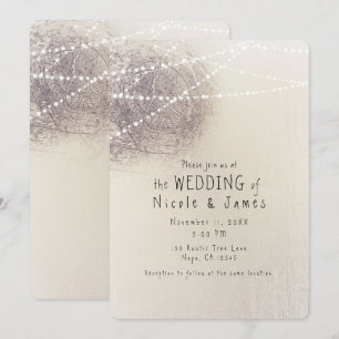 Invitation Mariage champêtre minimaliste avec écorce d'arbre 