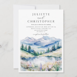 Invitation Mariage Champêtre Montagnard à l'Aquarelle