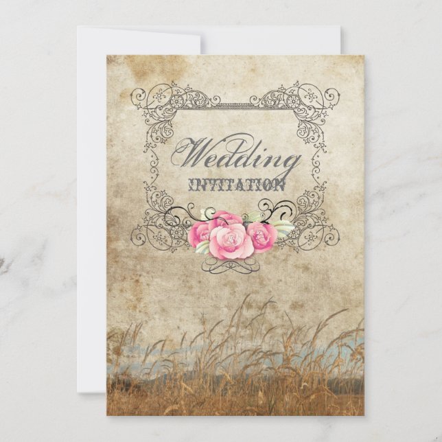 Invitation mariage champêtre occidental en plein air (Devant)
