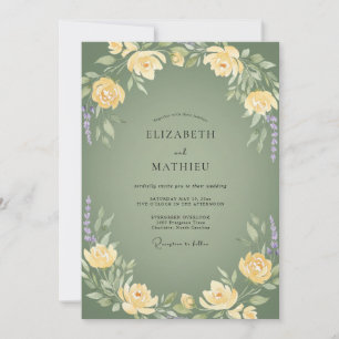 Invitation Mariage Champêtre Serein Vert Sauge