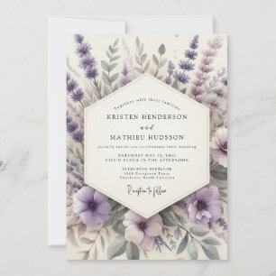 Invitation Mariage Champêtre Sérène aux Lavandes