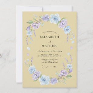 Invitation Mariage Champêtre Sérénité Jaune Pâle