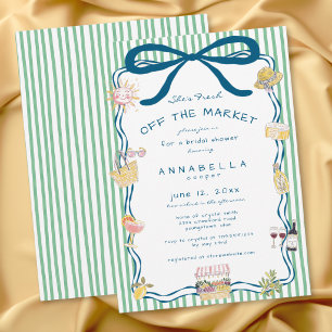 Invitation Mariage champêtre vert frais de marché fait à la m