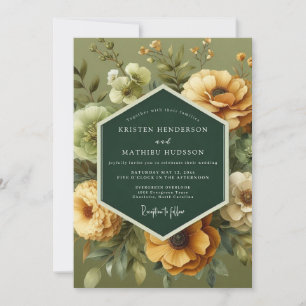 Invitation Mariage Champêtre Vintage Olive