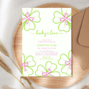 Invitation Mariage Chanceux : Fête de Fiançailles Rose et Trè