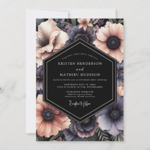 Invitation Mariage Charbon Pénombre Rougeur