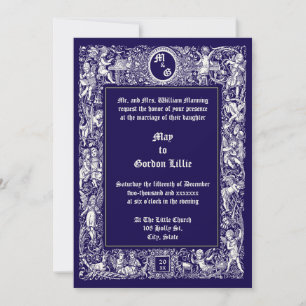 Invitation Mariage Cherubs Néo-Renaissance de l'ère Victorien