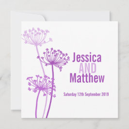 Invitation mariage Chervil moderne fleur violet ro