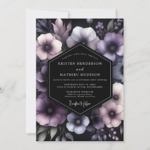 Invitation Mariage Chiaroscuro prune