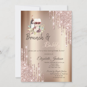 Invitation Mariage chic avec paillettes qui dégoulinent de ra