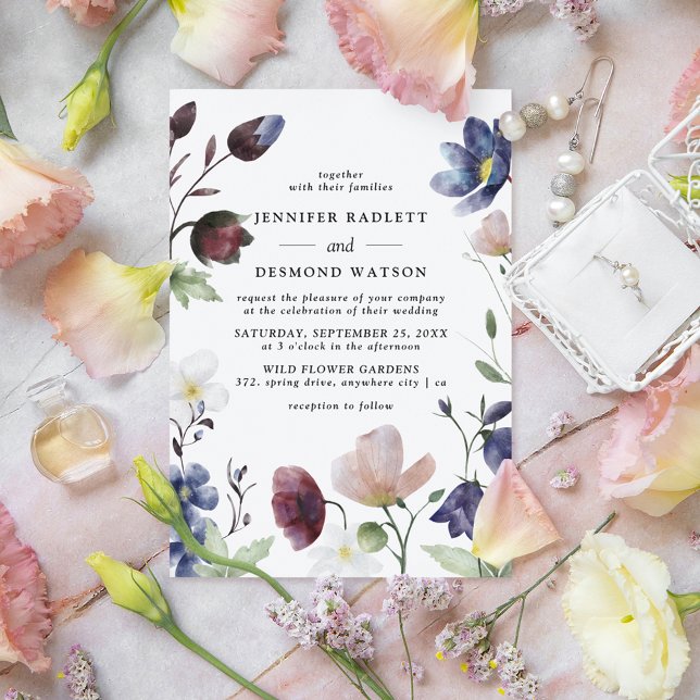 Invitation Mariage Chic Boho Fleur Sauvage (Créateur téléchargé)
