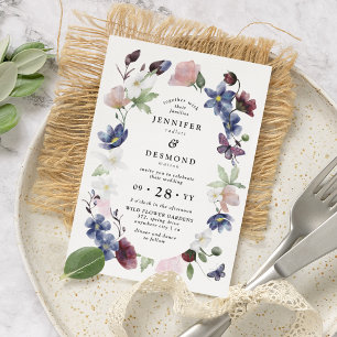 Invitation Mariage Chic Boho Fleurs Sauvages