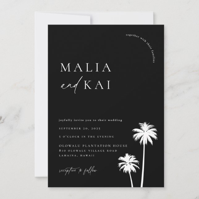 Invitation Mariage chic côtier contemporain (Devant)