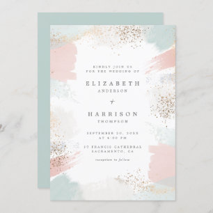 Invitation Mariage Chic Gold Dust & Painterly Brush