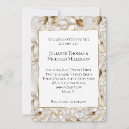 Invitation Mariage Chic Gold Glam White Lotus Flowers
