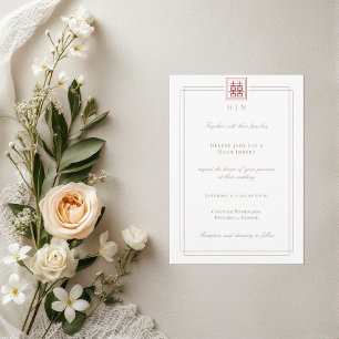 Invitation Mariage chinois élégant moderne