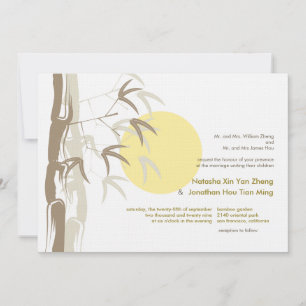 Invitation Mariage Chinois Nature Tropicale Bamboo Zen Lever
