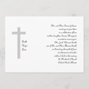 Invitation Mariage chrétien Faith Hope Love Cross 2