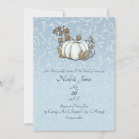 Mariage Cinderella Citrouille Bleu Gris Or et Blan