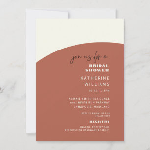 Invitation Mariage Cinnamon & Cream Automnal Géométrique