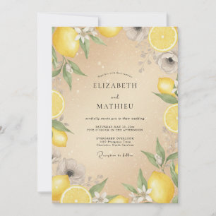 Invitation Mariage Citron Champagne Doux Eucalyptus